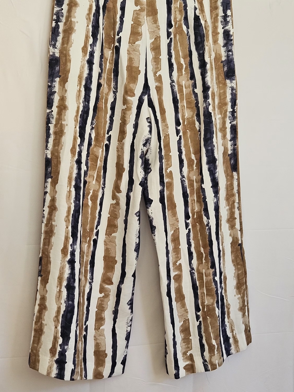 ​Ann Taylor Factory Wide Leg Linen-Blend Style Striped Pants Size 10 Art Deco - Picture 6 of 15